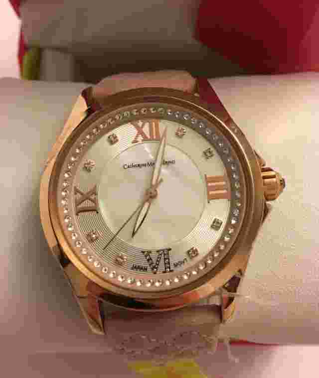 CATHERINE MALANDRINO Wristwatch Watch PINK Roman Numeral CM9901RG264-302 NIB