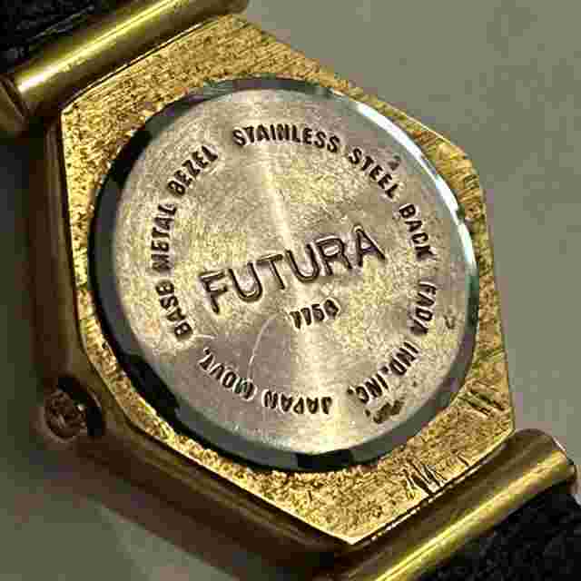 Vintage 80s Watch Futura Women's Watch Trillion Cut CZs Battery Gold Tone