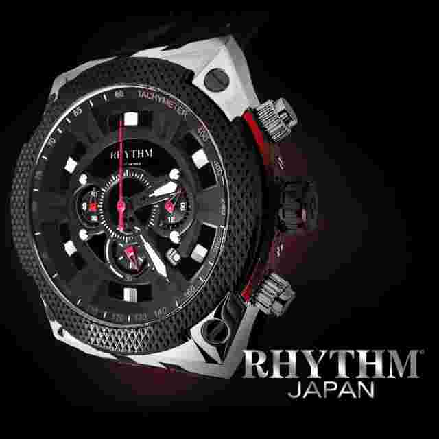 Rhythm I1501S01 Men's Chronograph Watch 45x51mm Stainless Steel Case 10 ATM