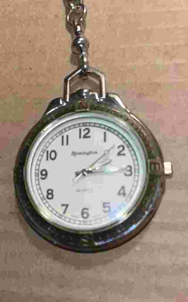 Unisex Remington Silver Pocket Watch And Chain!