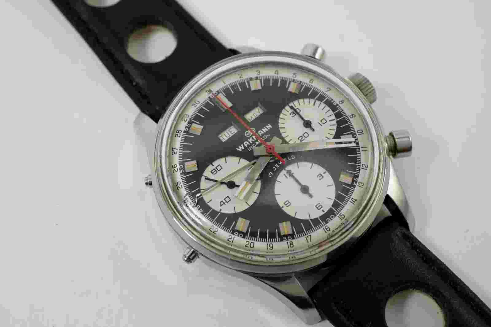 Wakmann Stainless Steel Gigandet Triple Calendar Chronograph Ref. 1309 c. 1960’s