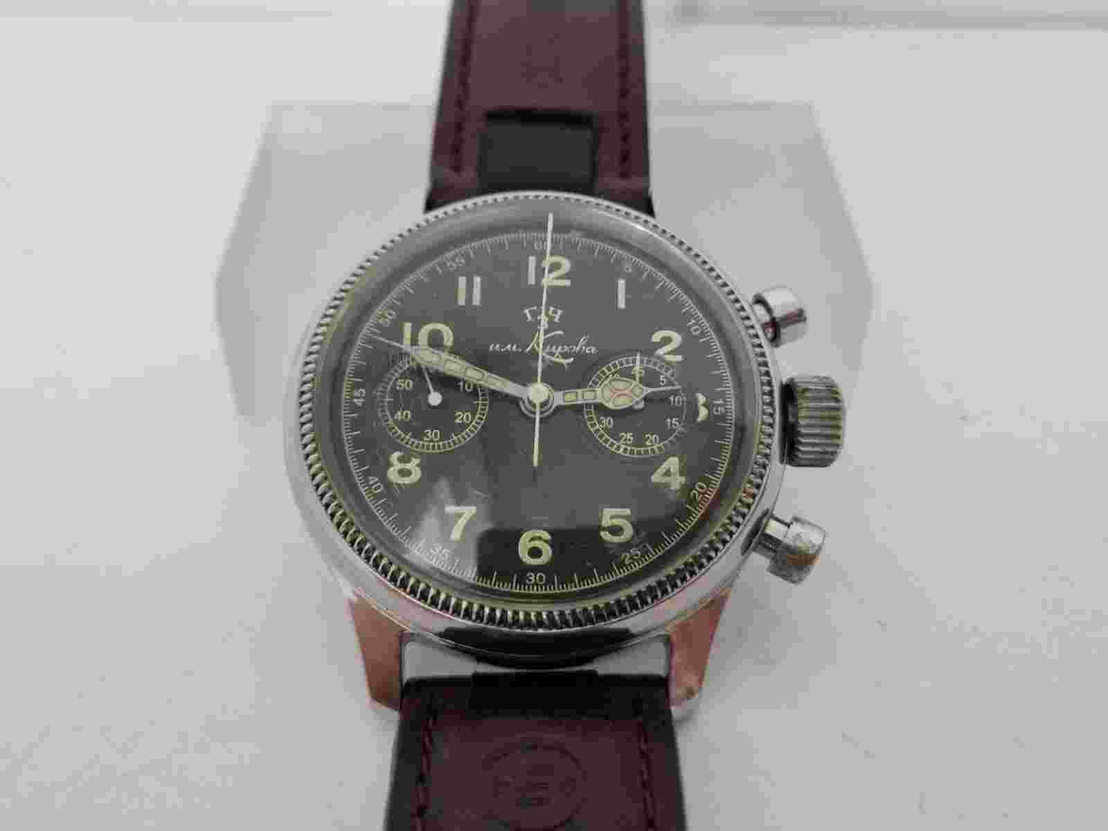 KIROVA Chronograph Cal 3017 - Military Style-Black Dial ,40 mm - 19 Jewels