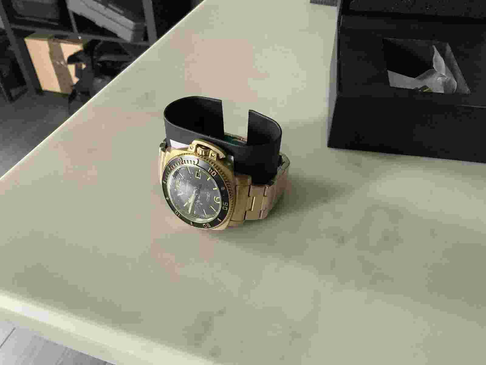 Alpha Sierra Phantom F4-G003 44mm Black & Gold Tone Watch.