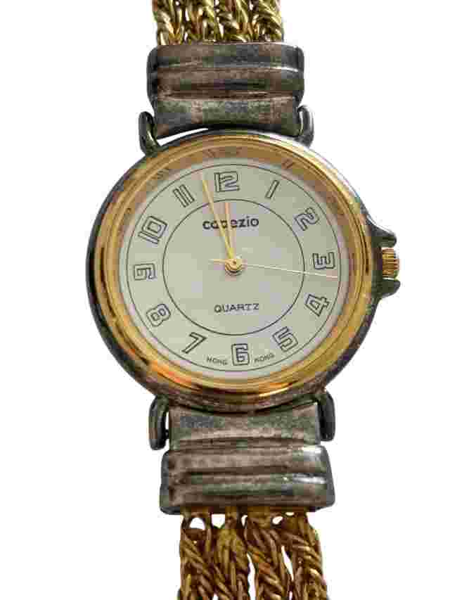Capezio Quartz 5538 Women’s Bracelet Watch Silver Gold Toned New Battery