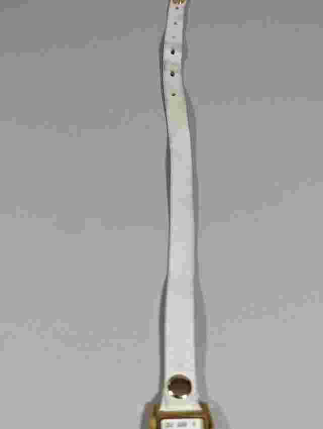 LA MER White Dial Gold Tone Rectangle Case White Wrap Leather Band Watch 22 Inch