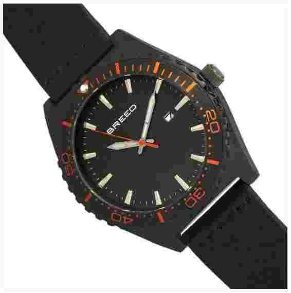 Breed Ranger 45mm Mens Watch - Black & Orange - RRP £236