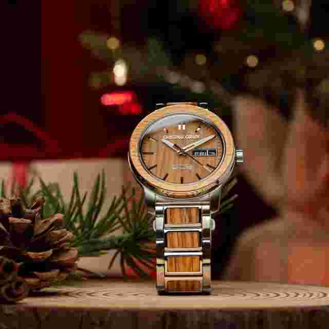 BRAND NEW ORIGINAL GRAIN Barrel 42mm Brewmaster Silver Khaki Dial Men’s Watch