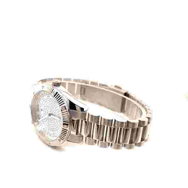 IceTime PRINCESS White 34mm Ladies White Gold Steel Watch Iced 0.10ct Diamonds