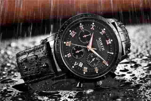 New Men’s North Black & Gold Color Chronograph Luxury Dress Watch