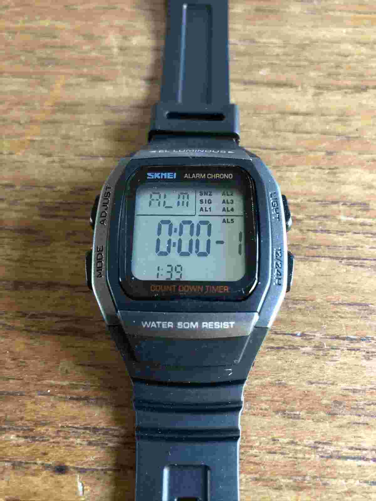 Mens SKEMI Black Coloured Silicone Digital Watch W838