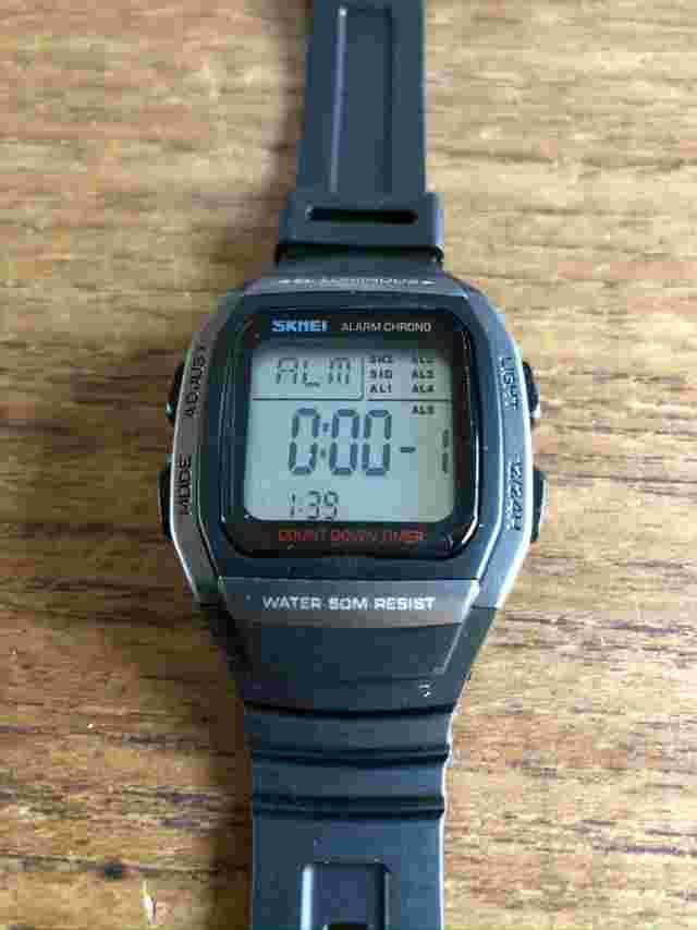 Mens SKEMI Black Coloured Silicone Digital Watch W838