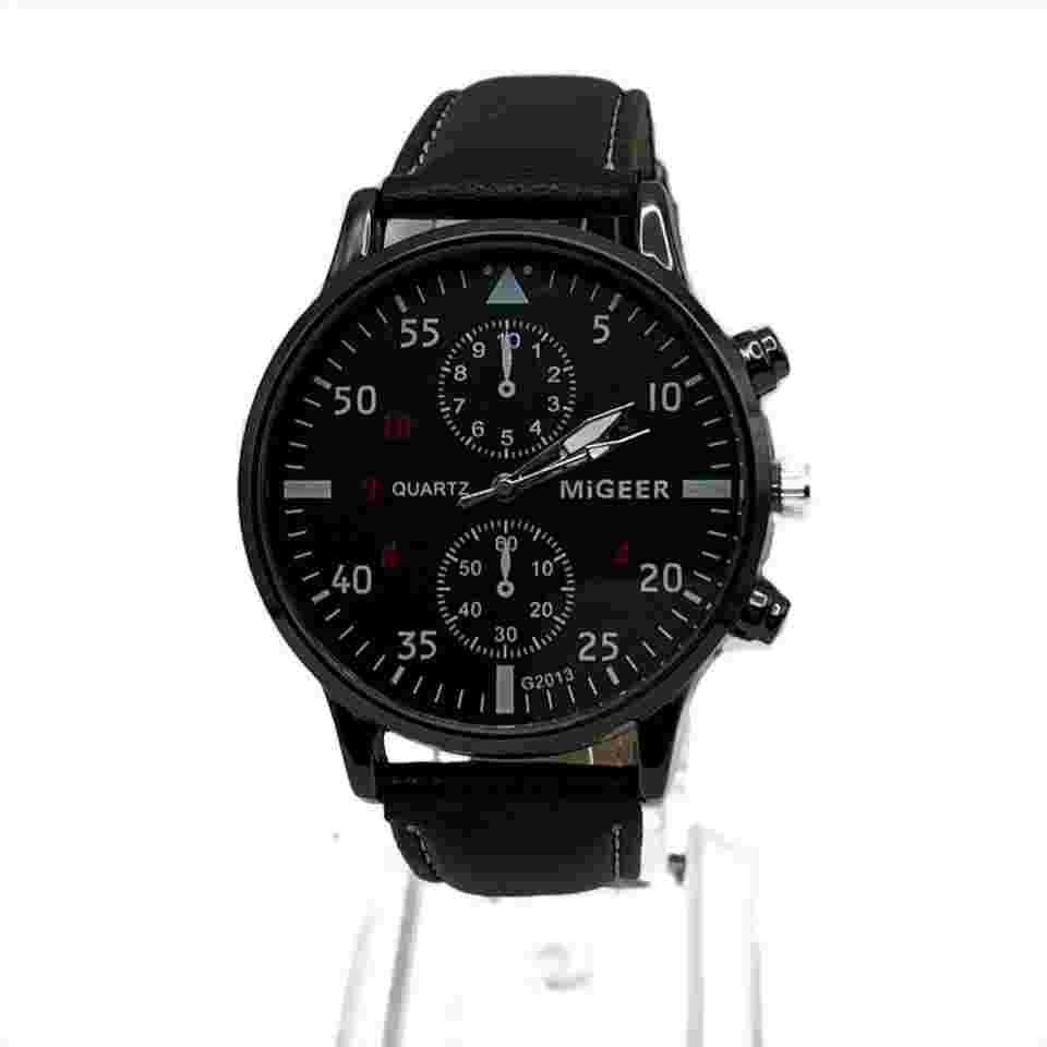 MiGeer Relogio G2103 Analog Quartz Watch in Black