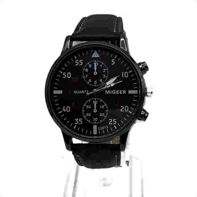 MiGeer Relogio G2103 Analog Quartz Watch in Black