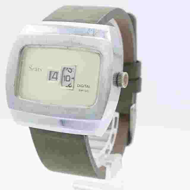 Vintage Sears Men's Jump Hour Digital Mechanical Wristwatch EB 8800 Swiss