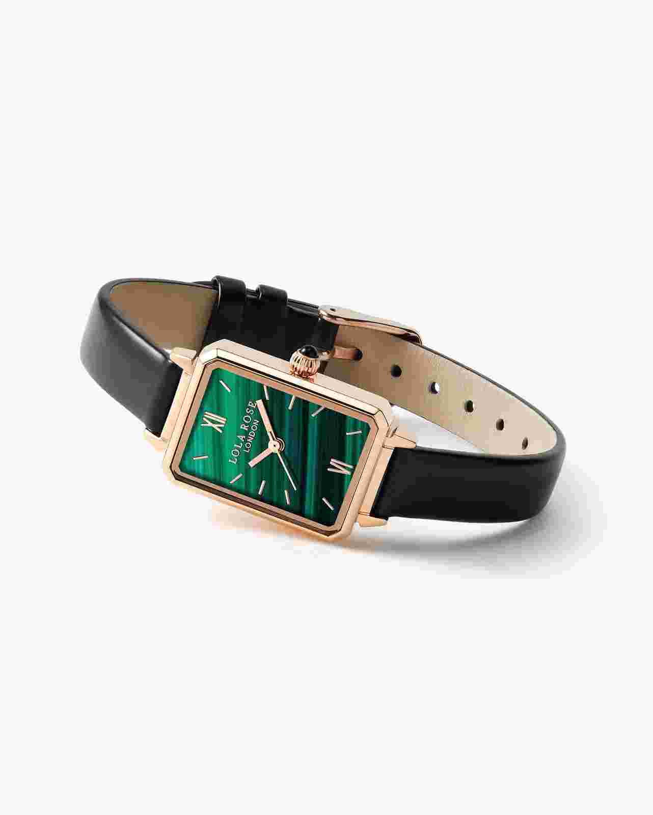 Lola Rose Dainty Women's Wrist Watch Green Malachite Dial Wrapped by Stylish ...