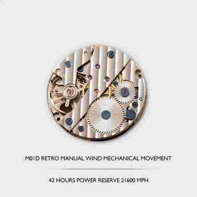 MERKUR Men Watch 38mm Pilot Manual Wind Mechanical Wristwatch Luminous