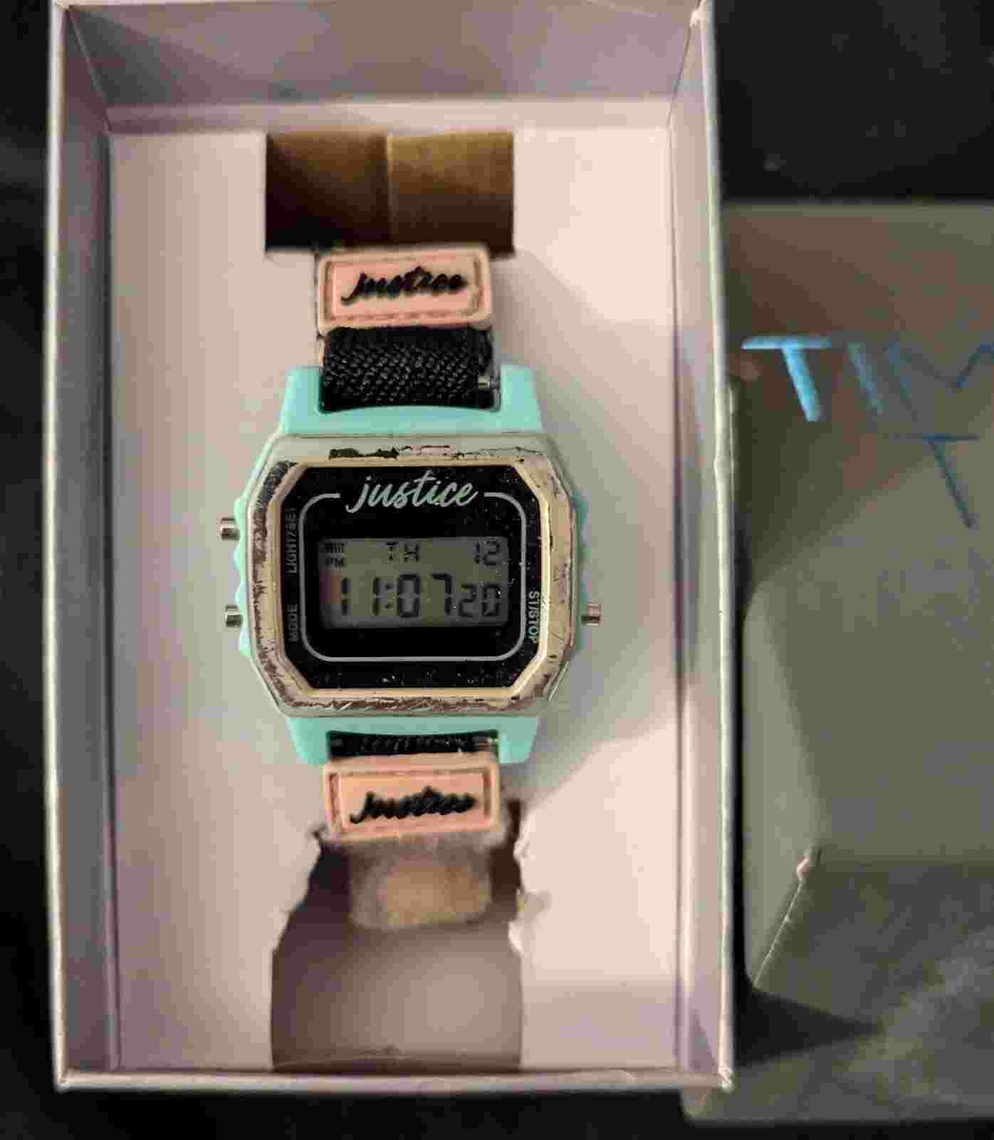 WORKING Justice Girls / Women's Retro Digital Watch Pink and Green