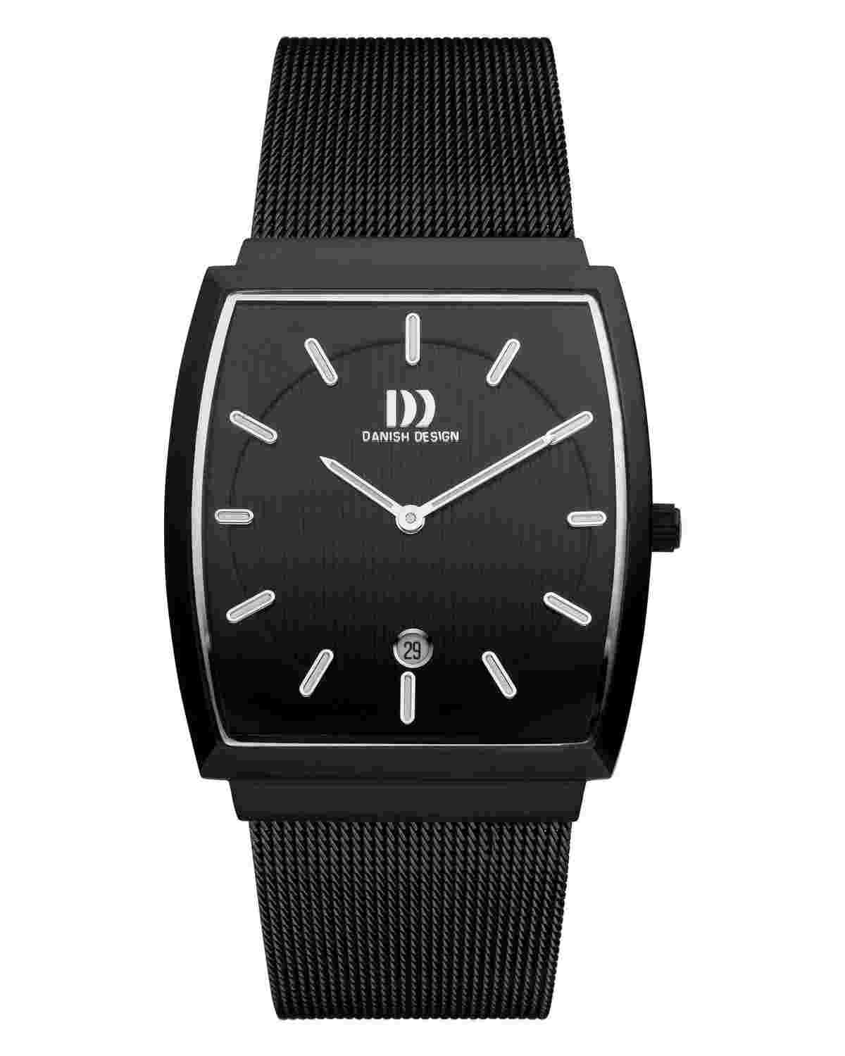 Danish Design IQ64Q900 Black Dial Stainless Steel Rectangle Quartz Men's Watch