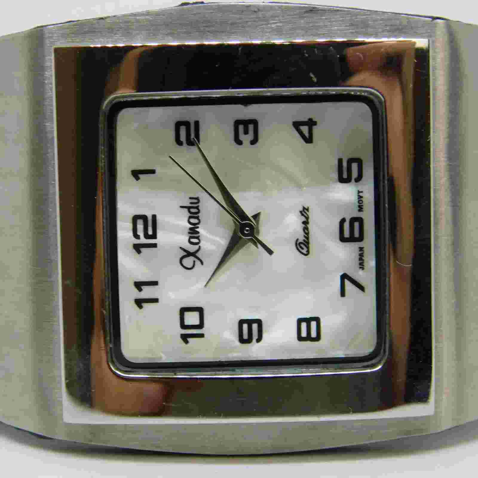 Xanadu Cuff Bracelet Silver Tone Quartz Analog Women's Watch Sz. 6" New Battery