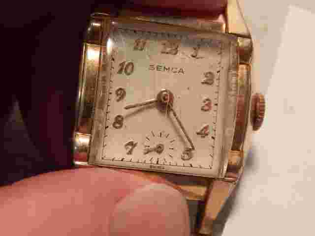 VTG 50S 60S SEMCA MANS 10K RGP BEZEL WRISTWATCH  UNISEX FIXER UPPER SWISS WINDER