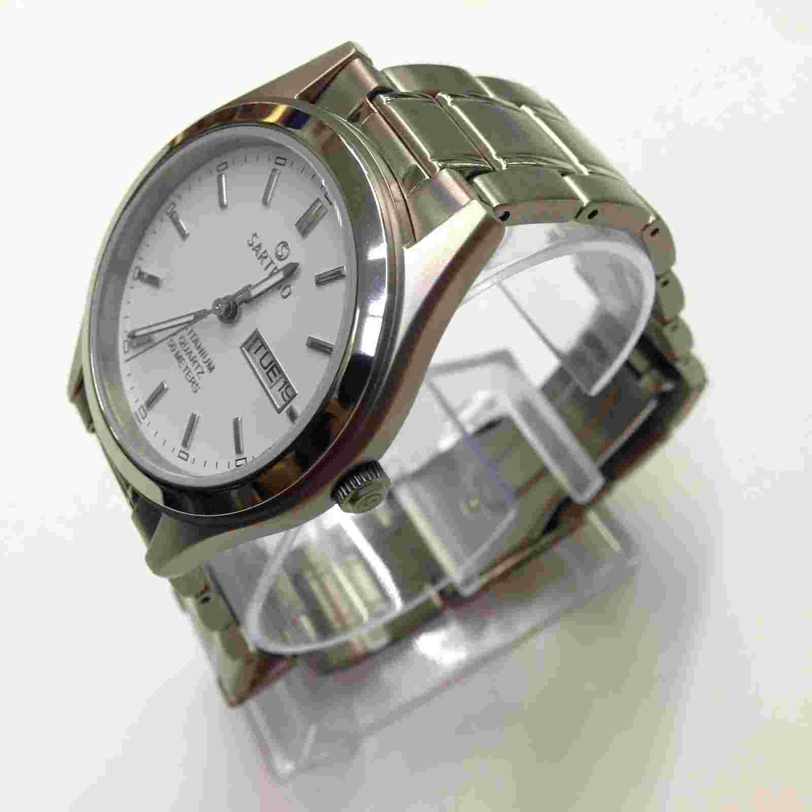 SARTEGO Titanium Men's Japan Quartz 50 meters Dress Watch Stainless steel