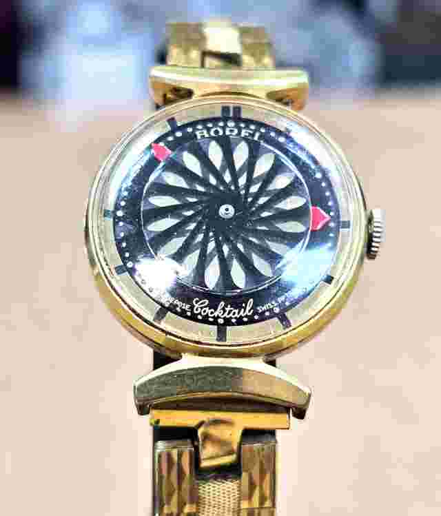 Vintage Borel Kaleidoscope Depose Cocktail 17 Ladies Manual Watch Gold Plated.