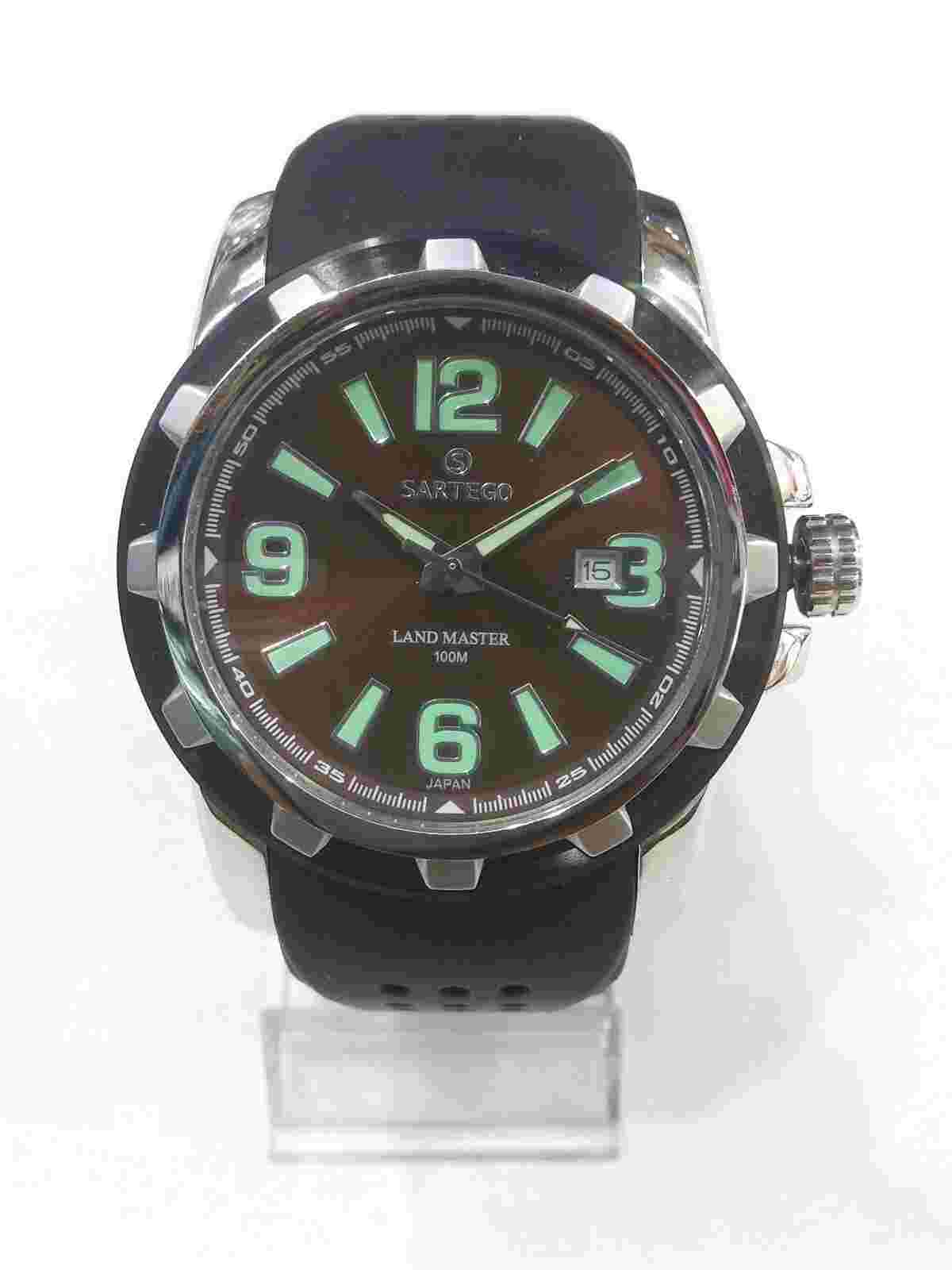 Sartego Land Master Quartz 100 meter rubber band sporty watch SQQ43