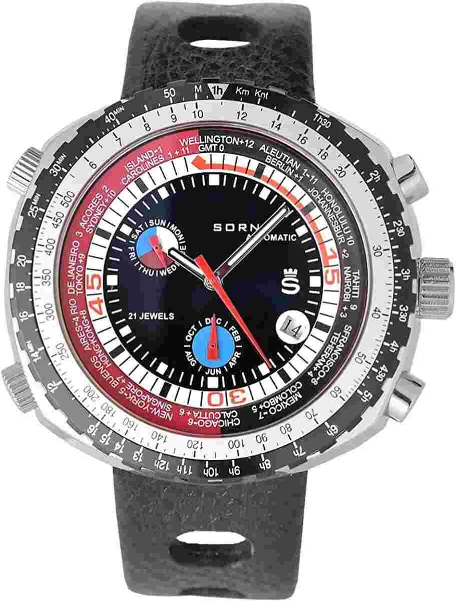 SORNA T21707-BLACK Automatic watch Manual winding function Reproduction model BK