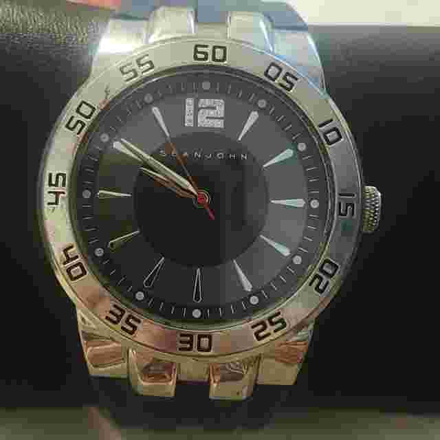 Sean John Men' Navy Silicone Analog Digital Watch 47mm