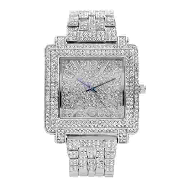 Charles Raymond Blinged Out Mens Hip Hop Roman Numeral Dial Watch - ST10246