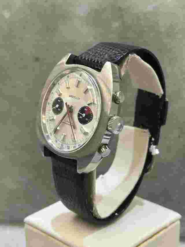 Vintage Westclox Jumbo 40mm Panda Dial Valjoux 7733 Stainless Steel Chronograph
