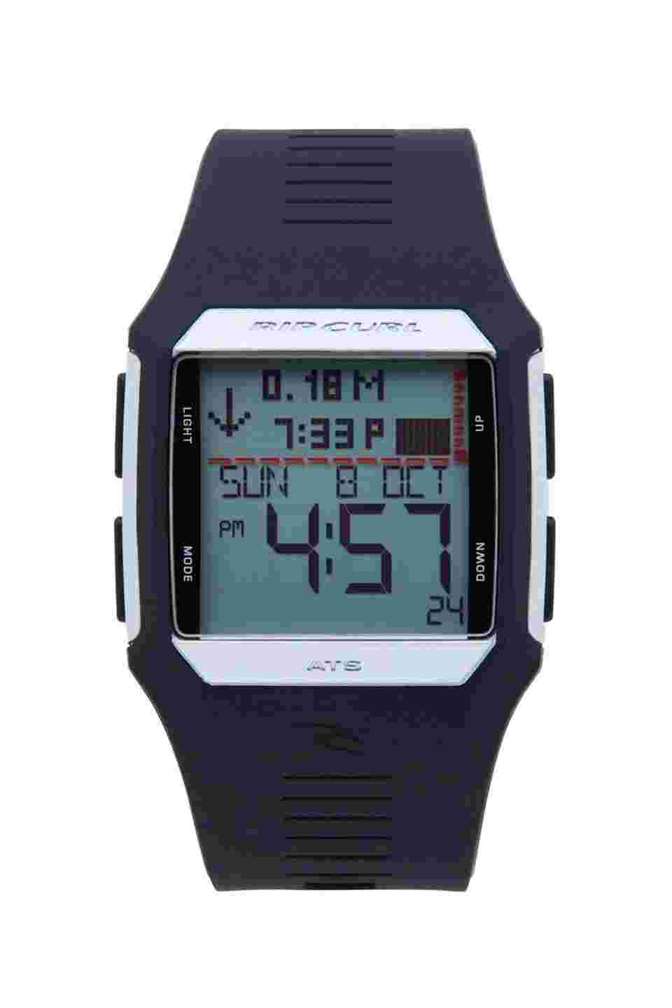Rip Curl Mens RIFLES DIGITAL TIDE SURF WATCH New - A1119 Black Silver