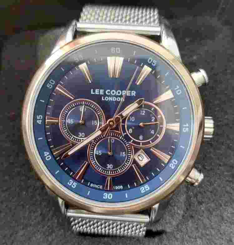 Lee Cooper London LC07686.590 Chronograph Quartz Watch Rare Blue dial Excellent