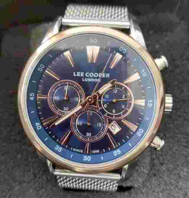 Lee Cooper London LC07686.590 Chronograph Quartz Watch Rare Blue dial Excellent