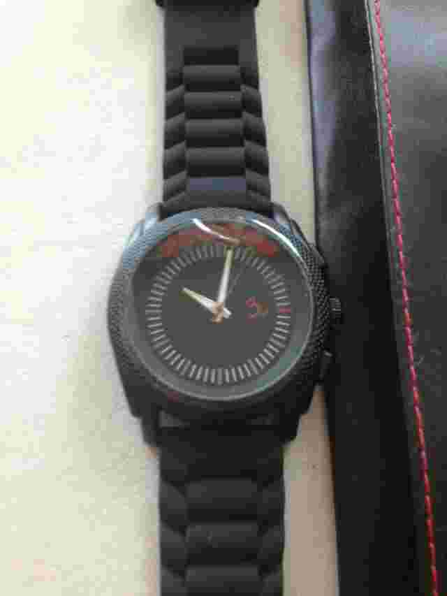 Sean John BLACK Rubber Strap Wrist Watch with Soft Storage Case - NEW__