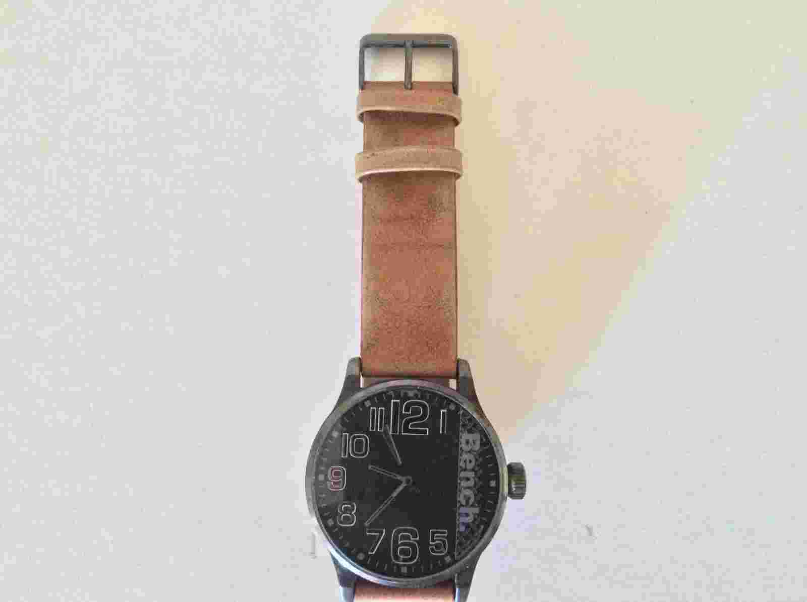 GENTS BENCH WATCH ..BC0291BKBR ... leather strap...width 45mm....£29.00.....ONO
