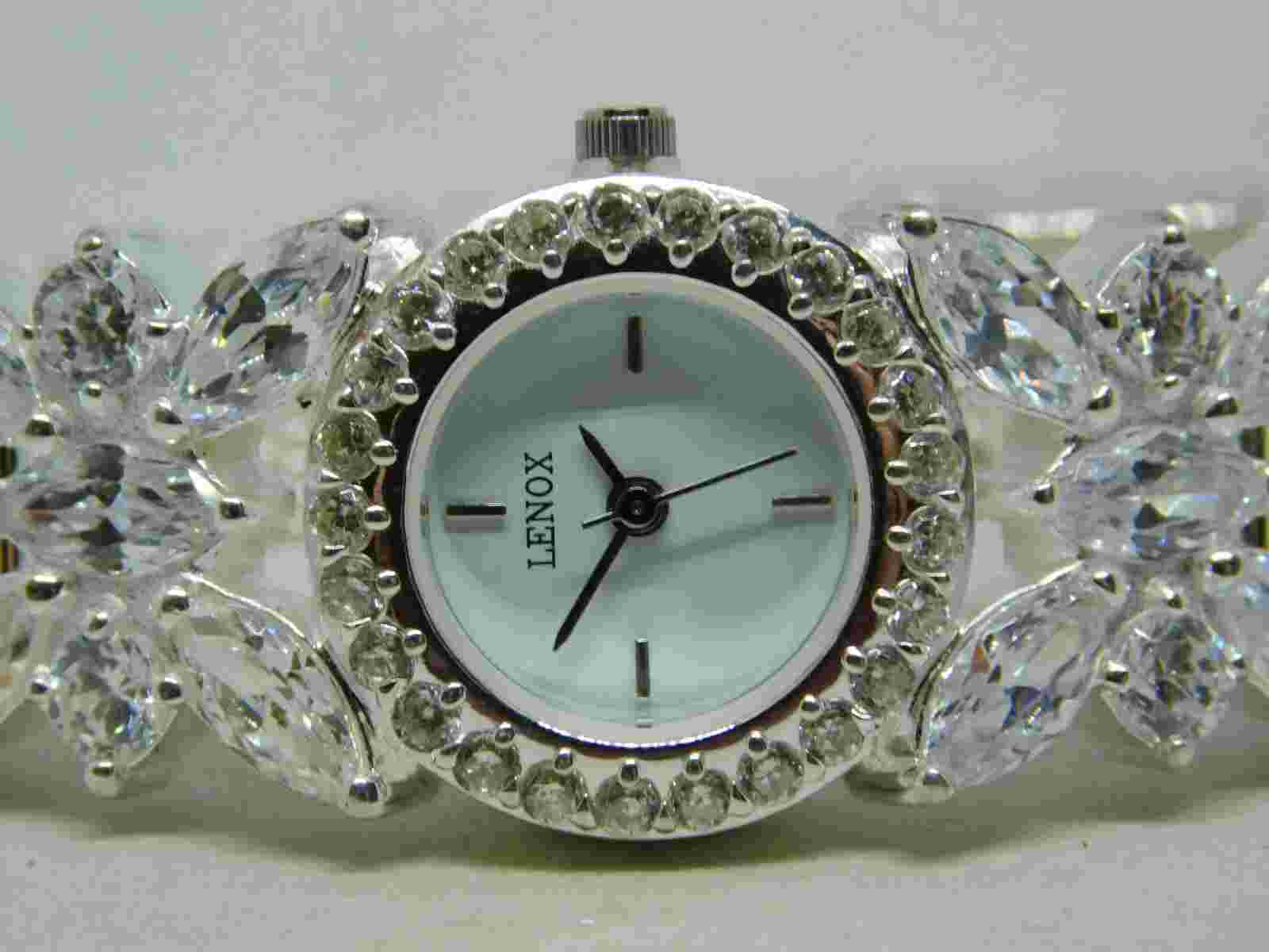 Lenox 925 Sterling Silver Crystal Butterfly Quartz Women's Watch New Battery