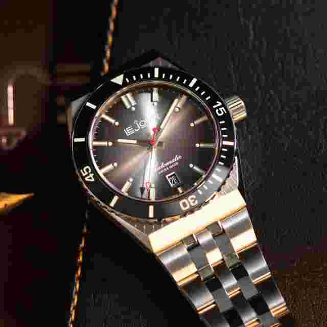 Swiss Made LE JOUR Automatic Diver Watch - Delmare Black Sunray - **BNIB**