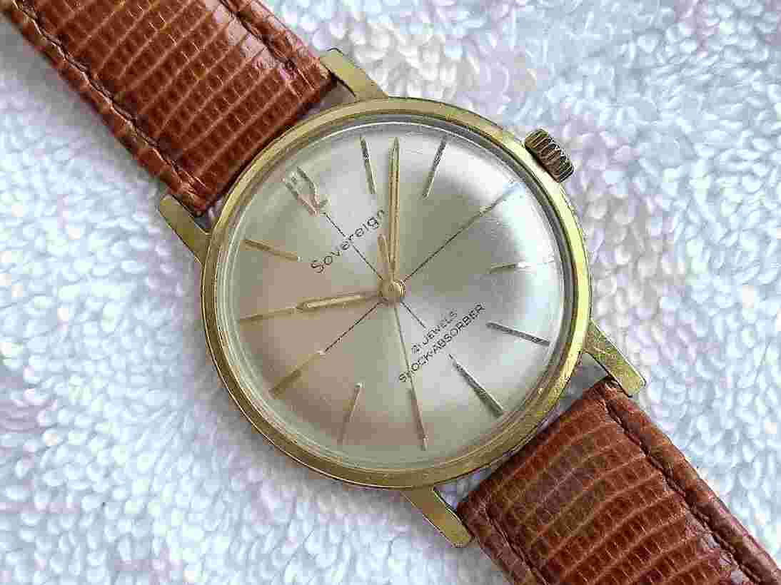 Vintage Sovereign 21 Jewels Gold Plated Luminescent Winding Watch