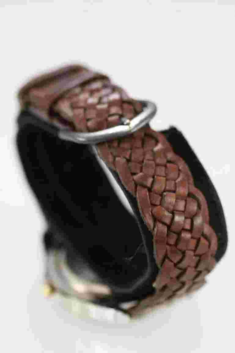 Sierra Club Men Watch Silver Gold Stainless Leather Brown 30m Date White Quartz