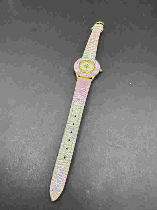 Vintage LA Express Quartz Watch Mother of Pearl Dial Pink Band Japan Movt