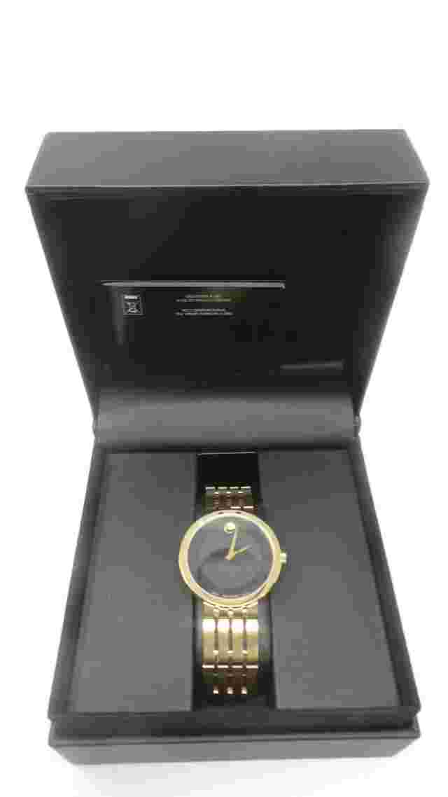 Movado Black Dial Men's Gold Tone ESPERANZA 0607059 Watch