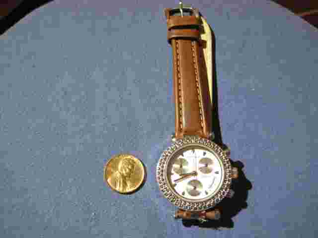 H 132 ladys sterling silver JUDITH JACK marcasite chronograph  watch bracelet