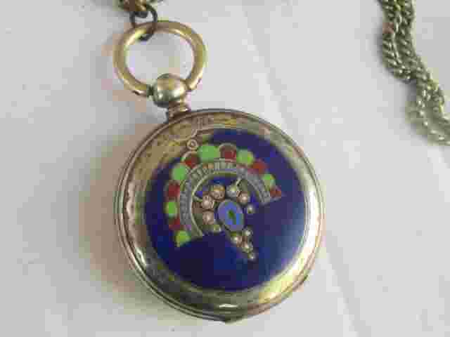 RARE Antique LE ROY a Paris Ottoman Empire silver enamel pocket Watch TO RESTORE