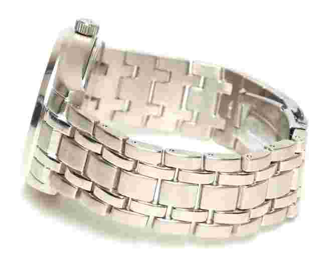 August Steiner Mens Silver Tone Multifunction Bracelet Watch 3379