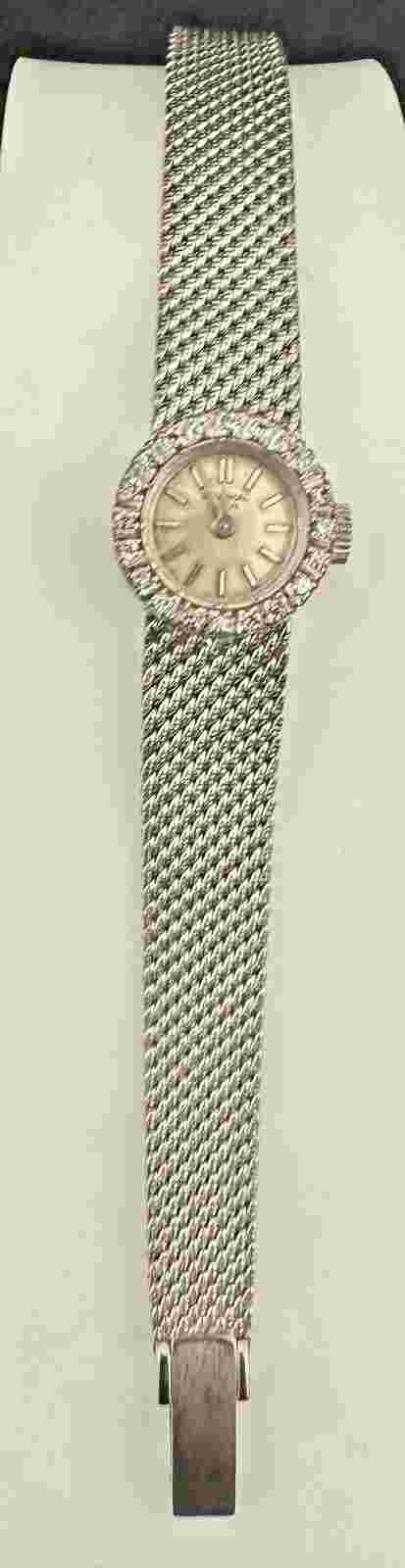 Universal Genève 14k White Gold & Diamond Bezel, 14k Case- 10k solid Band Watch