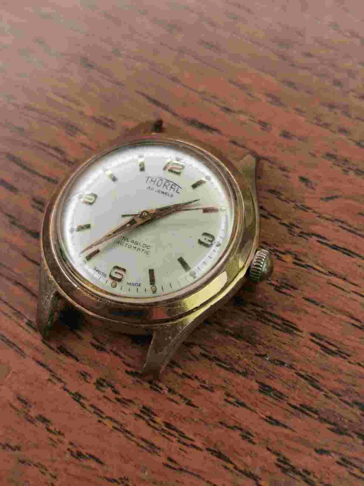 Vintage Thoral Felsa 1530 Mens Automatic Gold Plated Dress Watch, Ticking #L138