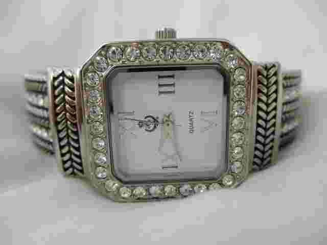 Premier Designs Silver Toned Women's Classy Cuff Band Wristwatch