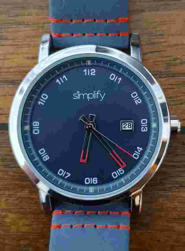 Simplify Men's "The 5300" Blue Leather Band Quartz Watch w/ Date (SIM5303)
