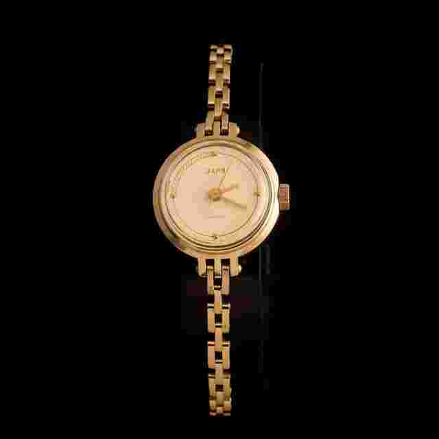 Gold-plated vintage women's wristwatch ZARYA, 17 jewels, USSR mechanical watch